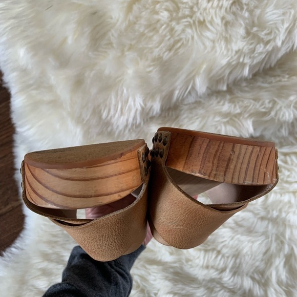 Free People Sonnet Clog Wooden Leather Sandal - Picture 7 of 16
